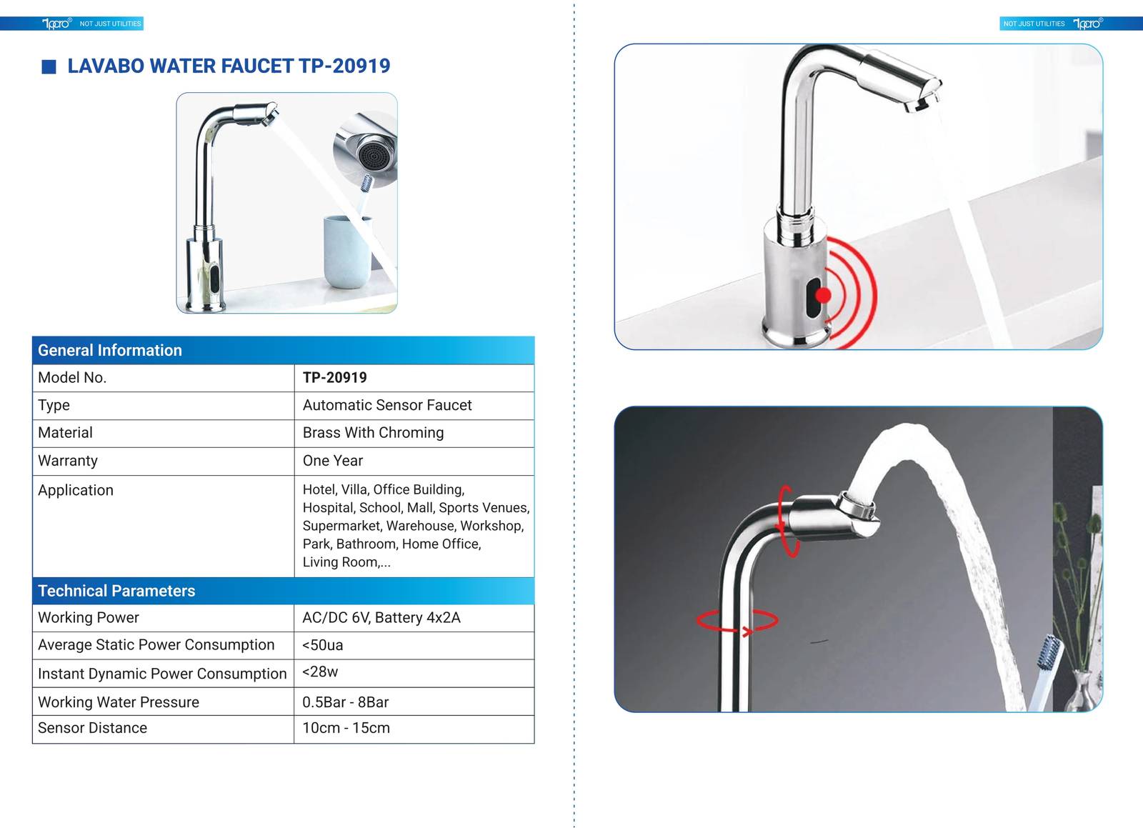 Thiết bị vệ sinh cảm ứng TPPRO Catalogue và Bảng giá mới nhất  /Page 18